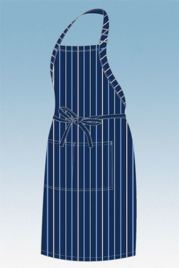 Picture of Chef Works - A500-NFW - NavyFrench BlueWhite Striped Bib Apron
